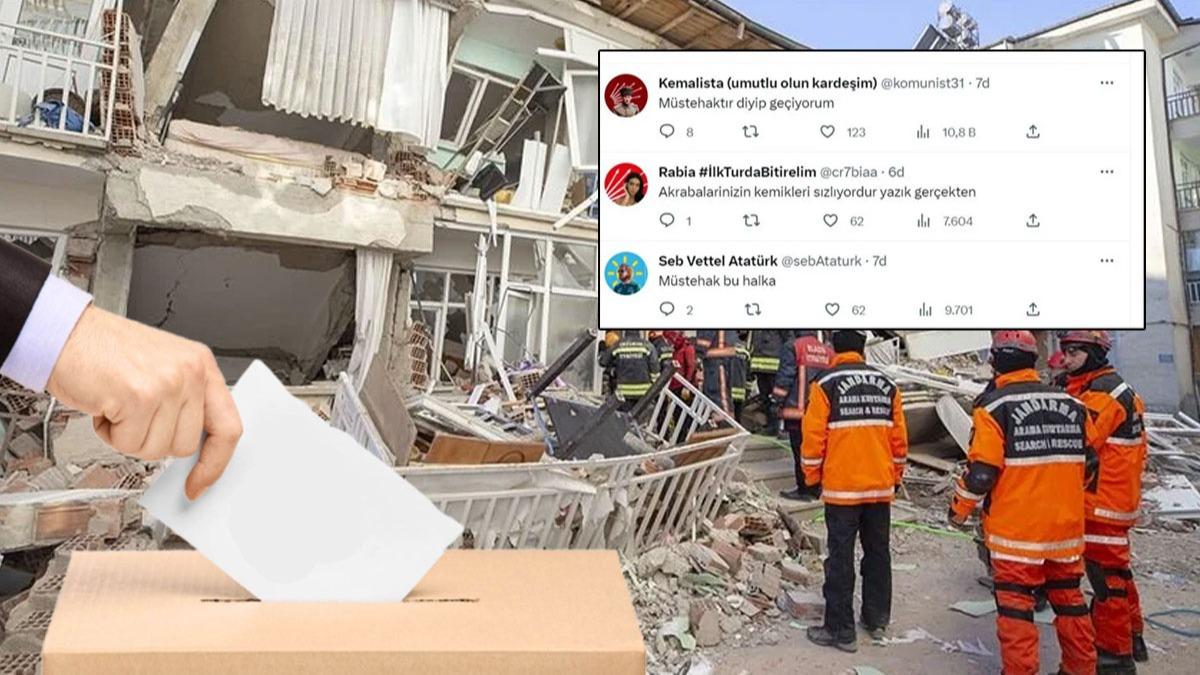 Seim sonularn hazmedemeyen CHP'liler depremzedelere kin kustu