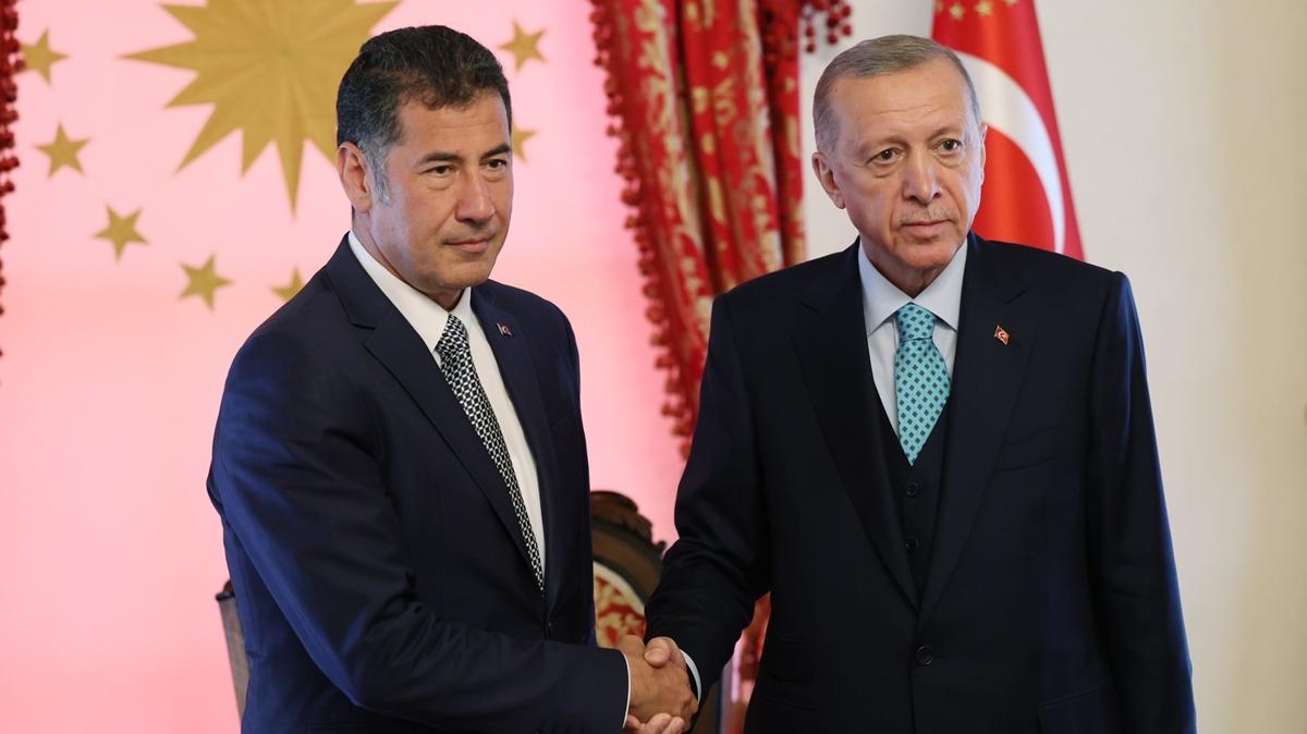 Dolmabahe'de kritik grme! Cumhurbakan Erdoan, Sinan Oan' kabul etti