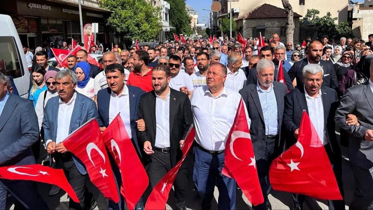 Kilis'te Cumhurbakan Erdoan'a destek yry