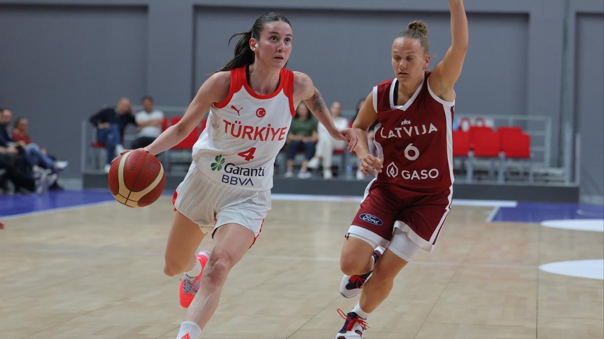 A Milli Kadn Basketbol Takm, hazrlk manda Letonya'y malup etti