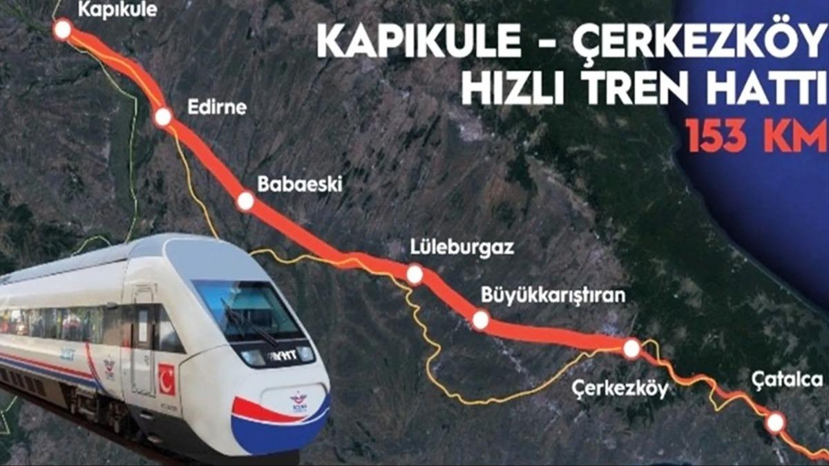 Halkal-Kapkule Hzl Tren Projesi yk ve yolcu tamacl kapasitesini artracak