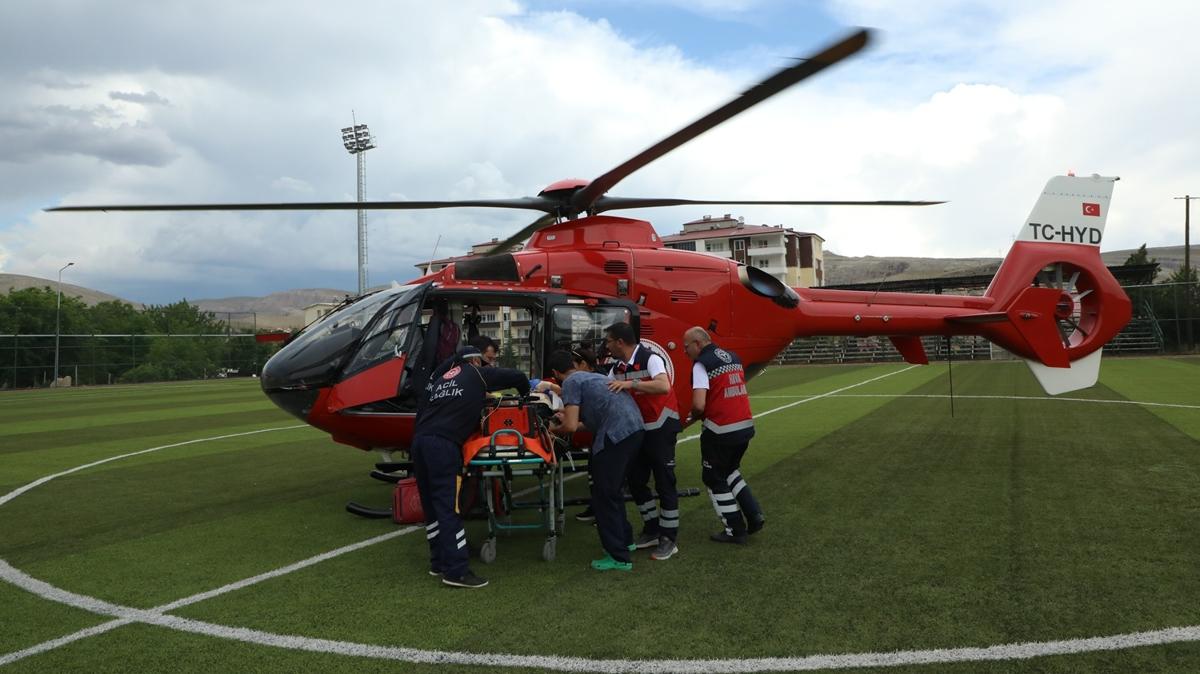 Ambulans helikopter tansiyon hastas iin havaland