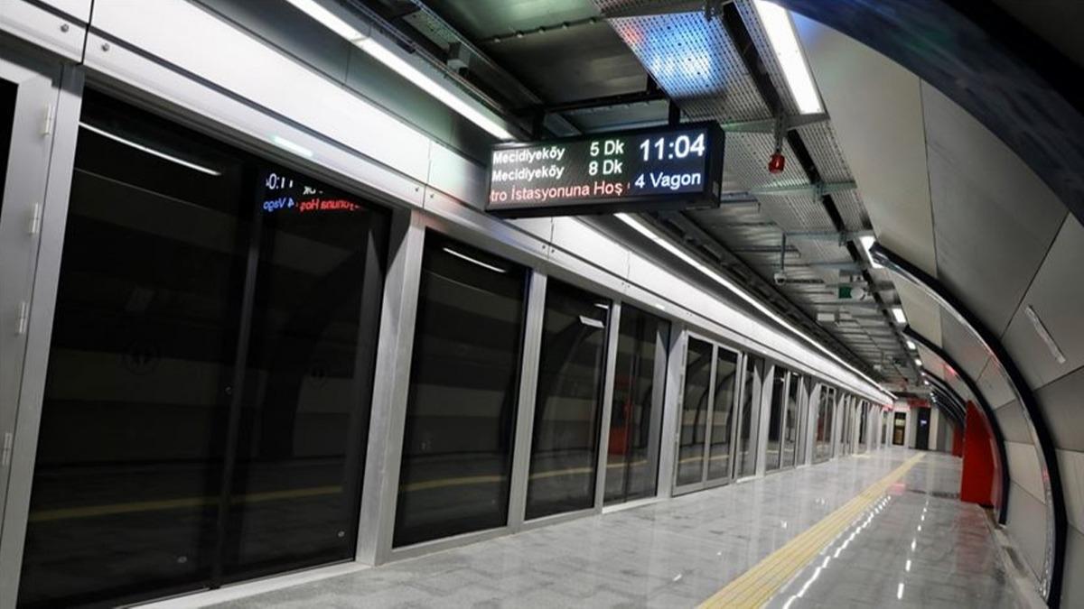 Mecidiyeky-Mahmutbey metrosunda arza nedeniyle seferler aksad 