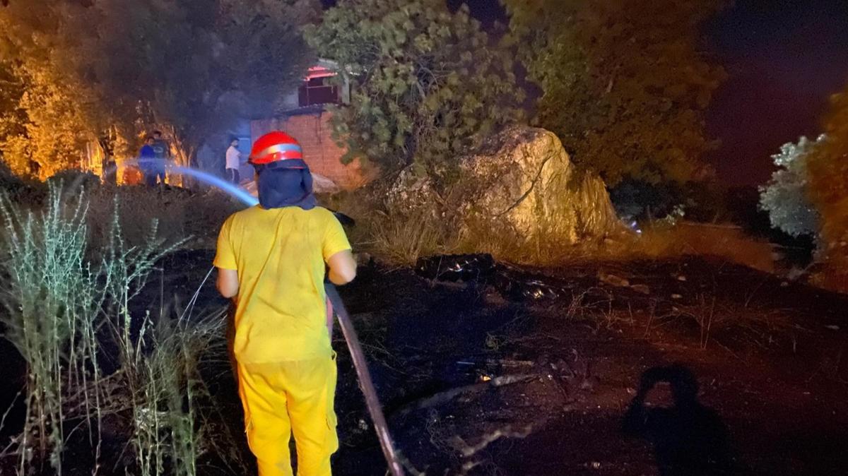 Mula'da ormanlk alanda yangn kt