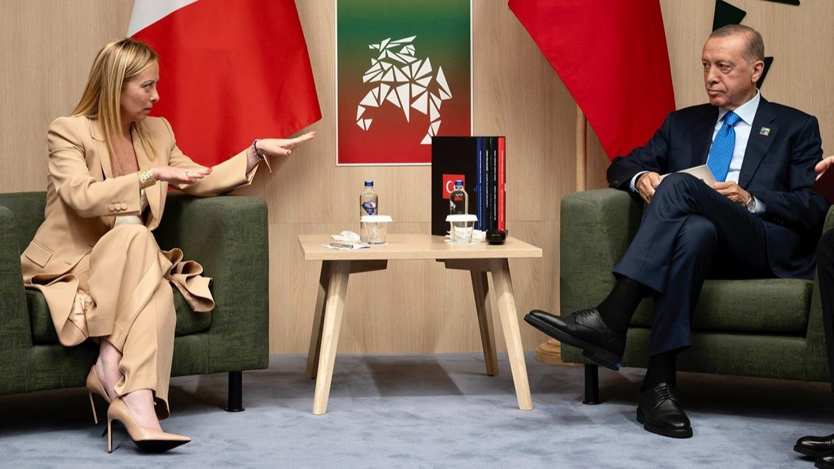 Meloni'den Cumhurbakan Erdoan ile grmesine dair paylam