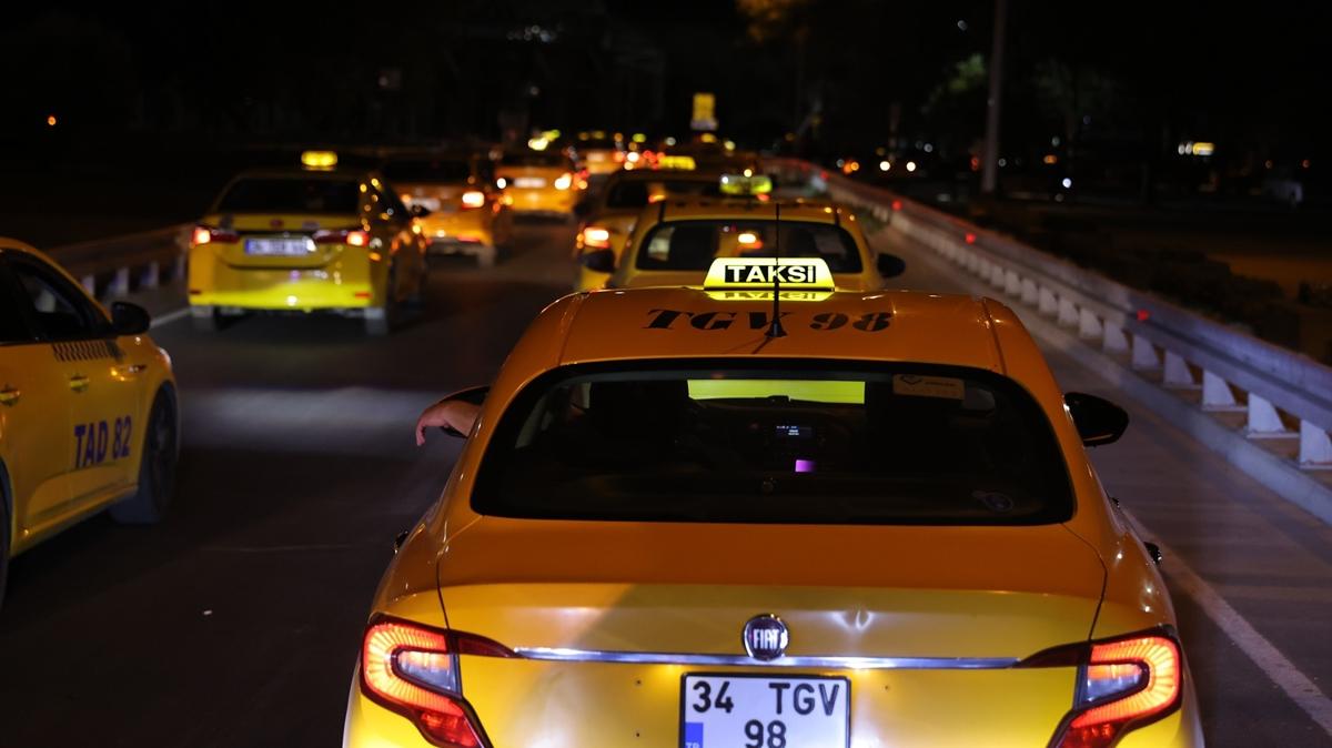 stanbul'da taksiciler eylem yapt: Zam talep ediyorlar