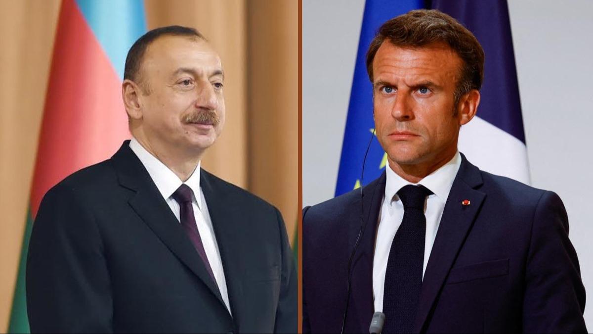 Aliyev ile Macron'dan Karaba grmesi