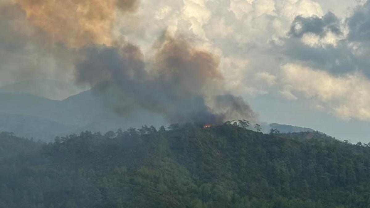 Marmaris'te yldrm kaynakl orman yangnlarna mdahale ediliyor 