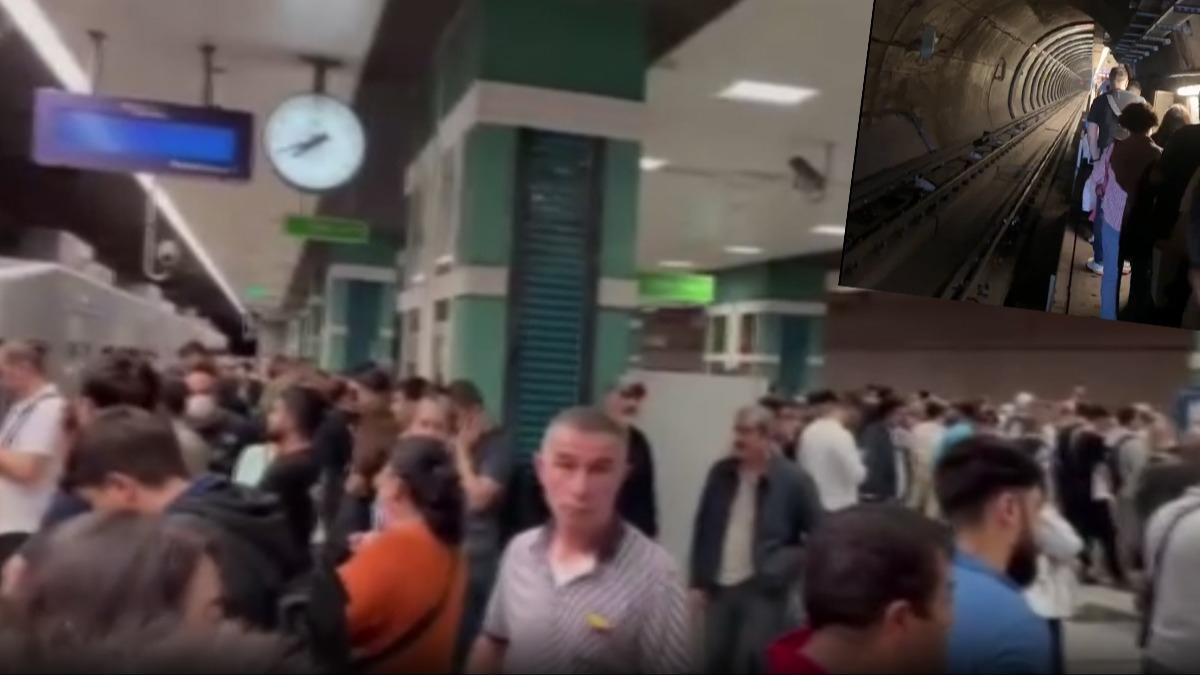 stanbul'da ulam kaosu! BB'nin metrolar yolda kald: Vatandalar raylarn zerinden tahliye edildi