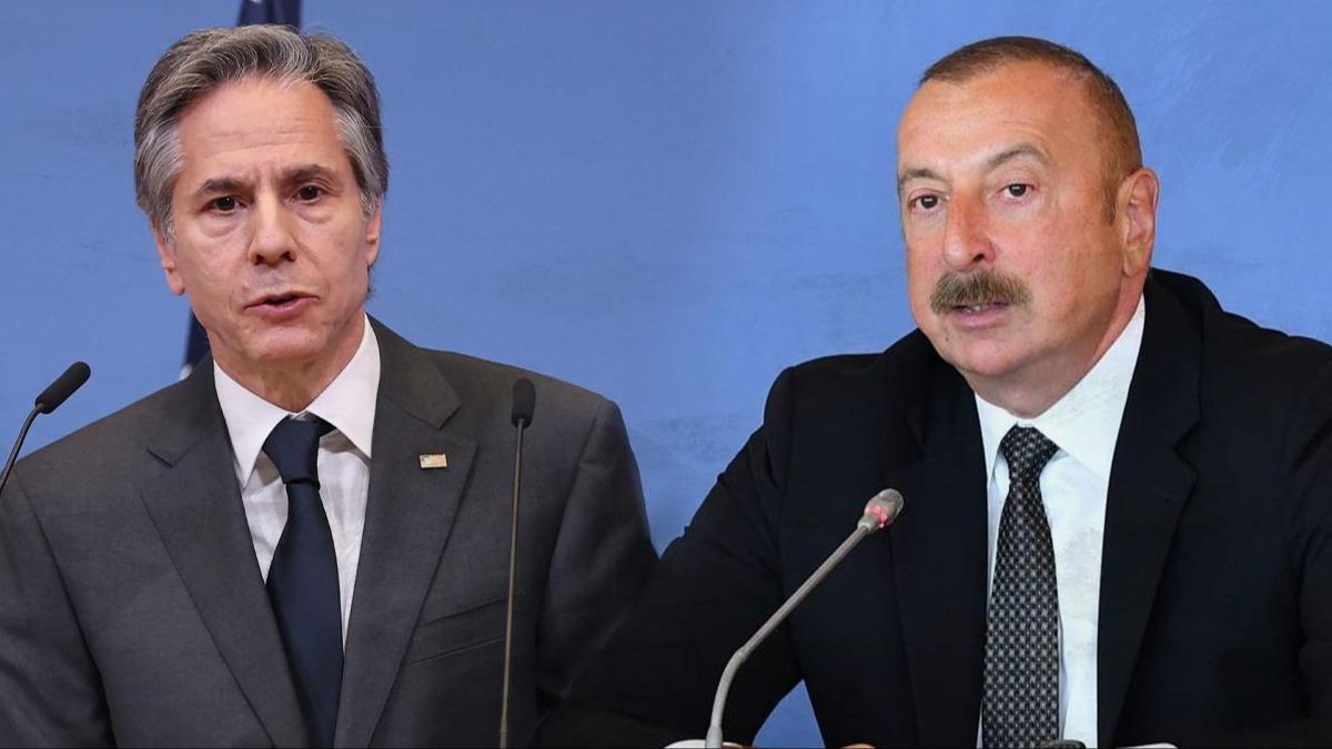 Azerbaycan Cumhurbakan Aliyev, Blinken ile grt