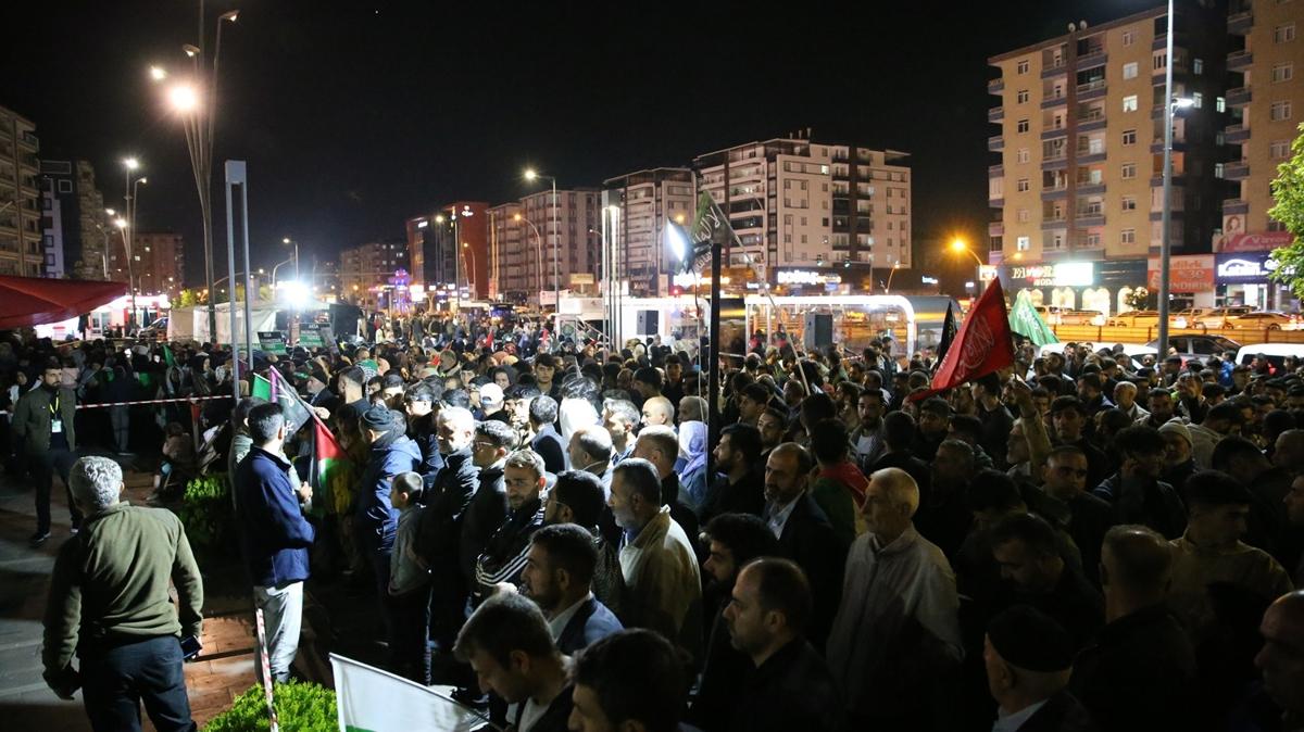 Diyarbakr ve Batman'da srail'in saldrlar protesto edildi 