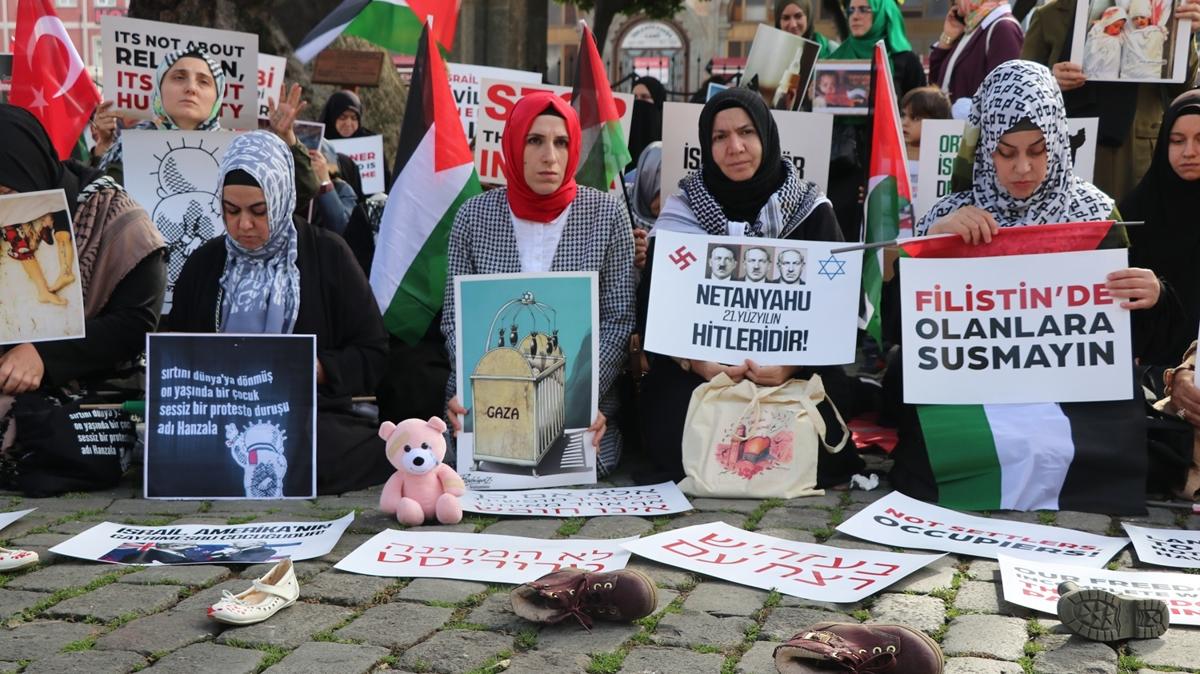 Trabzon'da kadnlardan Filistin'e destek 