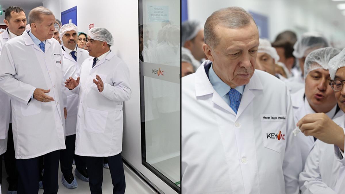 Cumhurbakan Erdoan, KeyVac A retim Merkezi'nde incelemelerde bulundu 