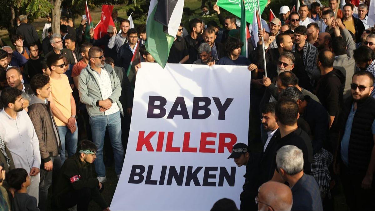 ABD Dileri Bakan Blinken'a Ankara'da protesto