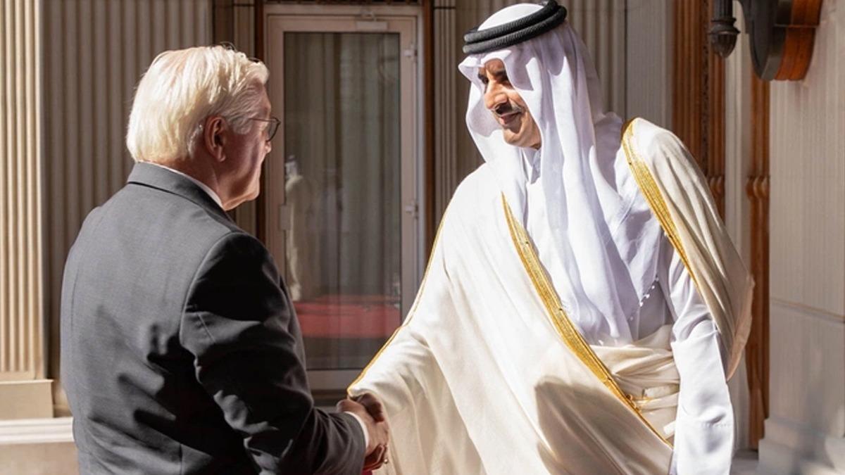 Katar Emiri ile Almanya Cumhurbakan grt: Gndem Gazze