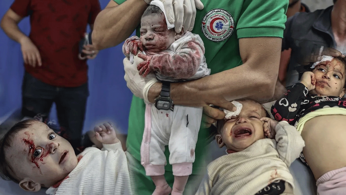 Söz bitti! Gazze'de bebekler ana kucağında öldürülüyor
