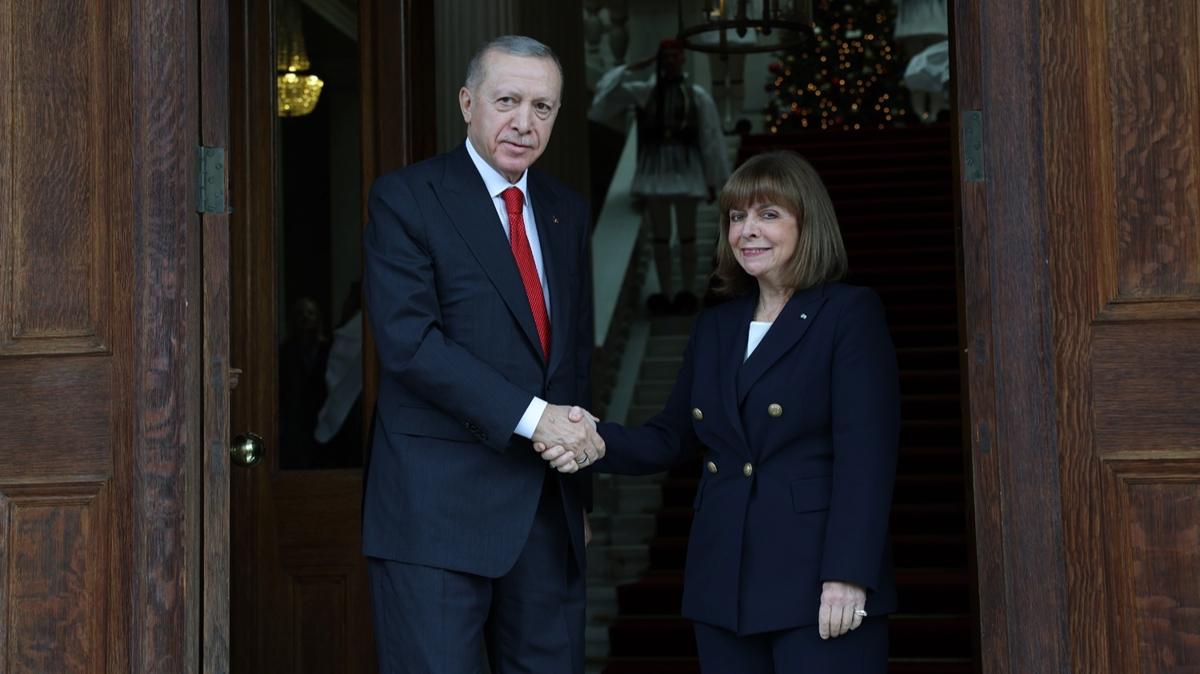 Başkan Erdoğan'la görüşen Yunanistan Cumhurbaşkanı Sakelaropulu'dan Türkiye mesajı