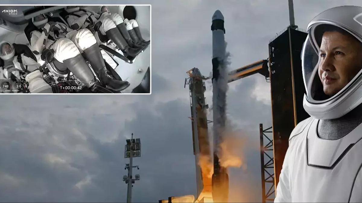 Tarihi anlar! Trkiye'nin ilk astronotu Alper Gezeravc'nn uzay yolculuu balad