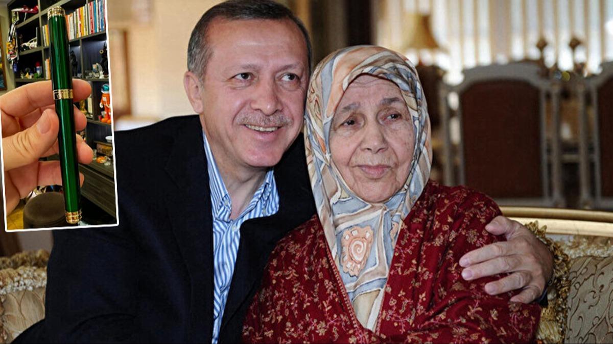 Cumhurbakan Erdoan'dan duygulandran not... Trkiye'de retilen ilk dolma kalemle yazd