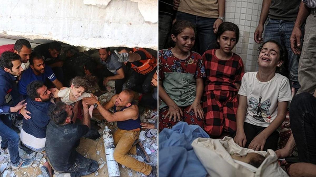 Soykrmc srail yine ocuklar katletti! Gazze'ye ar bombardman