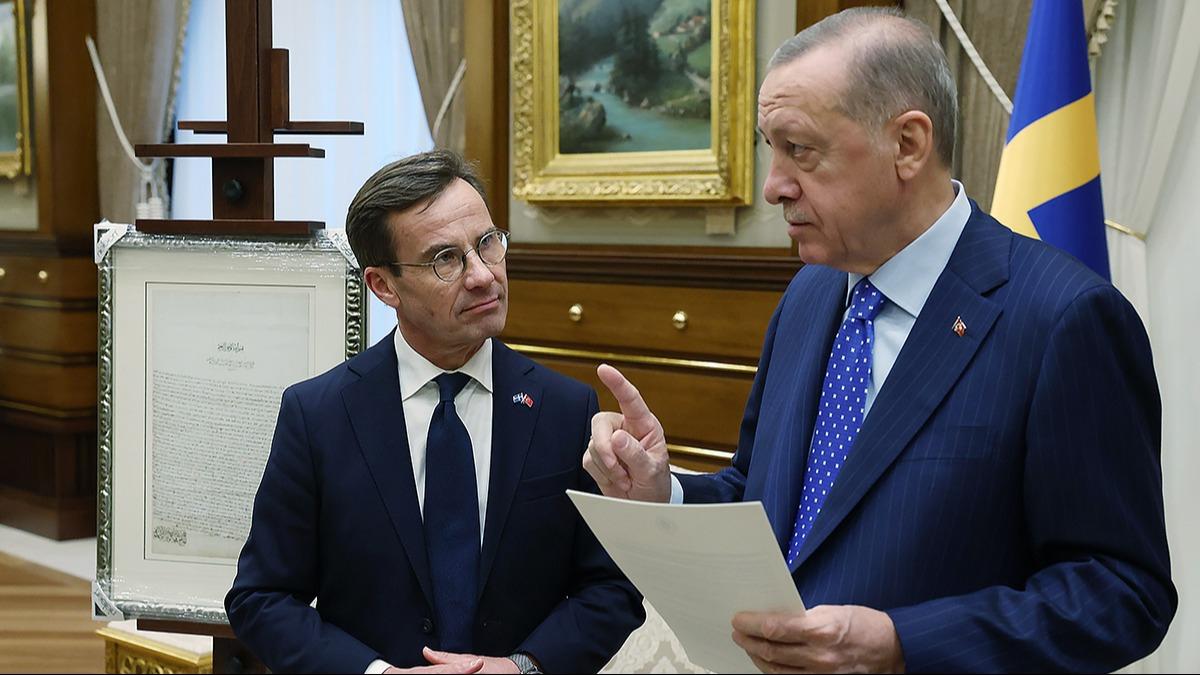 Cumhurbakan Erdoan, Kristersson ile grt: Ykmllkleri yerine getirin 