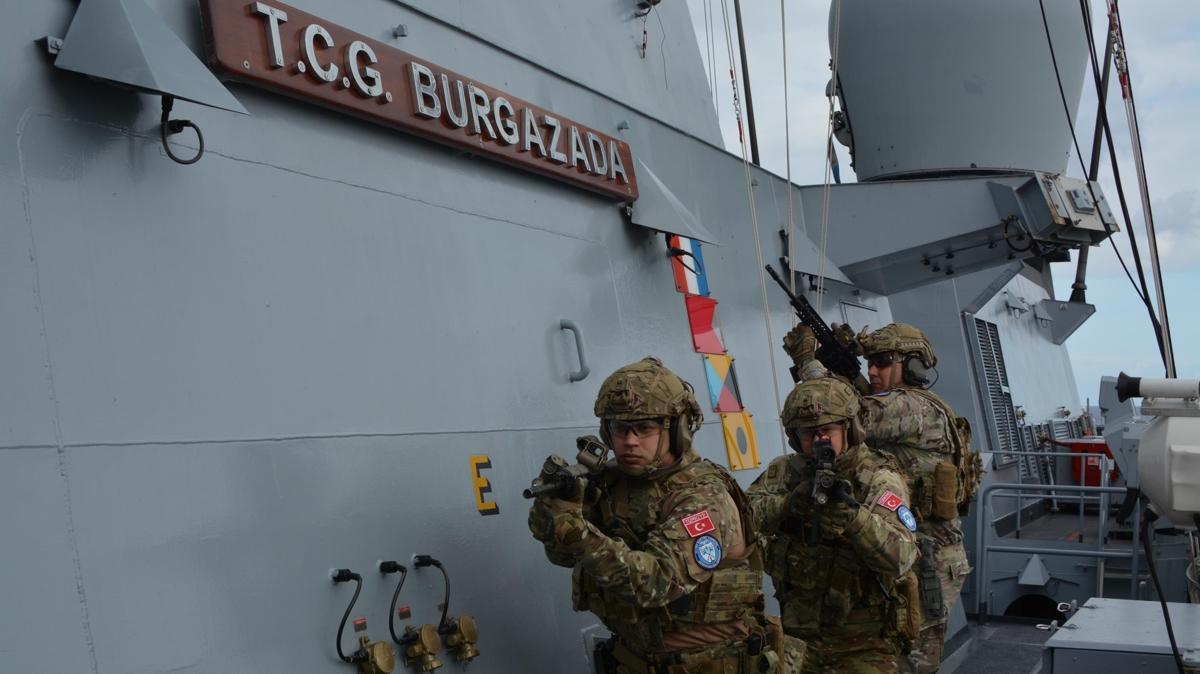 TCG Burgazada NATO Mttefik Deniz Komutanl Deniz Muhafz Harekat 2024-1'nn komutasn devrald