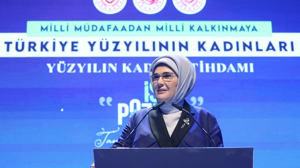 Emine Erdoğan: Güçlü bir Türkiye üç temel üzerinde yükselir; güçlü kadın, güçlü aile ve güçlü toplum