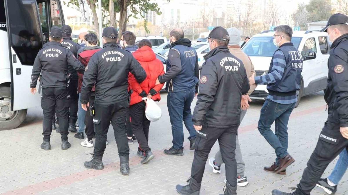 Mersin'deki DEA operasyonunda gzaltna alnan 16 pheliden 9'u tutukland 
