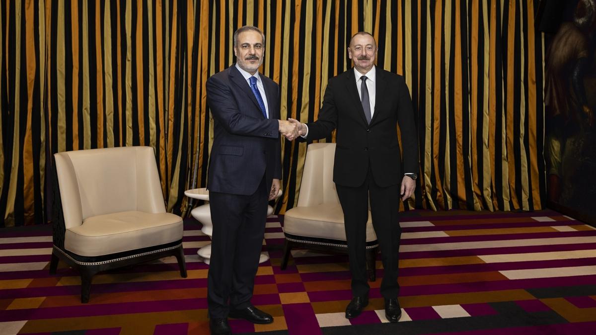 Dileri Bakan Fidan, Azerbaycan Cumhurbakan Aliyev ile grt  