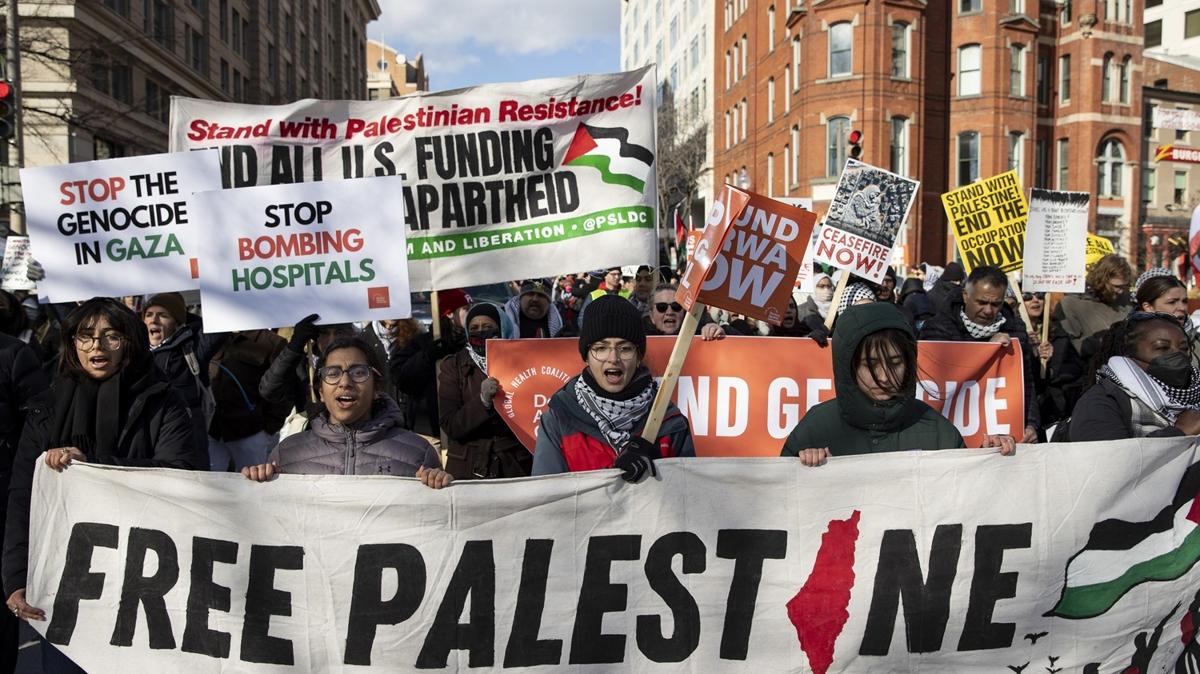 Washington'da Gazze yry: Binlerce kii sokaklara indi