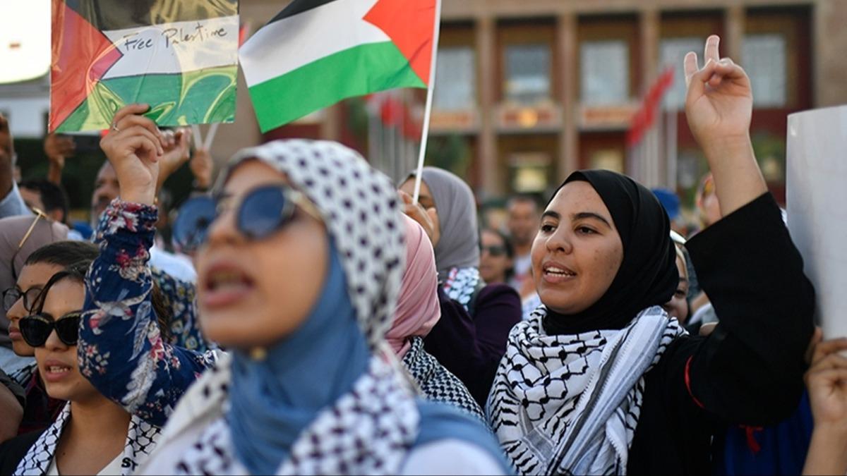Fas'ta galci srail'in Gazze saldrlarna protesto 