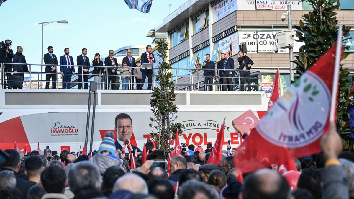 Kirli ittifakn fotoraf! mamolu mitinginde DEM Parti bayraklar salland