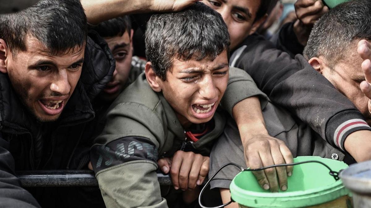 Gazze'nin alkla imtihan! Alktan canlarn tehlikeye atarak ot topluyorlar