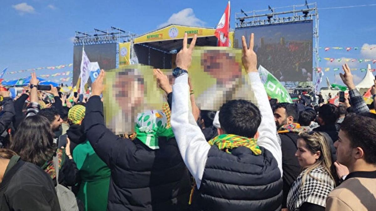 DEM Parti mitinginde skandal eylem! PKK propagandas yapan 6 kii tutukland