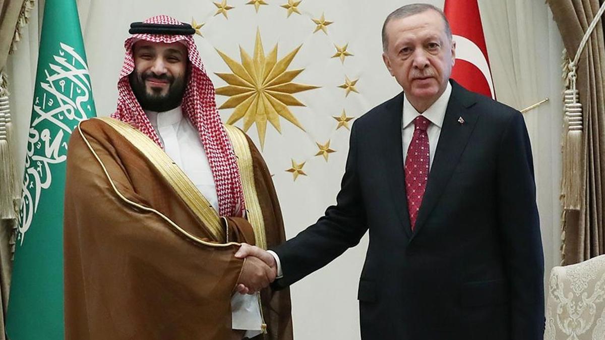 Cumhurbakan Erdoan Suudi Arabistan Veliaht Prensi ile grt: Grmede kresel konular ele alnd
