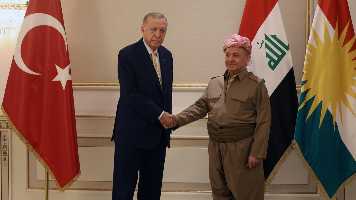 Cumhurbakan Erdoan, Mesut Barzani'yi kabul etti 