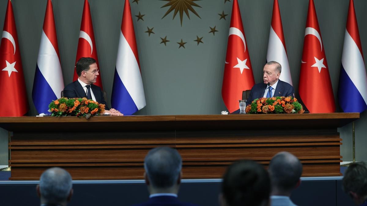 Rutte Trkiye'de... Cumhurbakan Erdoan: Gazze'de kalc atekes salanmal