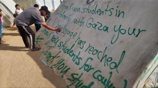 Gazze'deki Filistinliden ABD'deki rencilere teekkr: Mesaj ulat