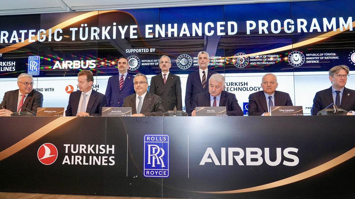 Trkiye'yi kanatlandran anlama! THY-Airbus-Rolls Royce stratejik imzalar att
