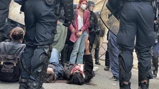 Filistin destekilerine, Fransz polisinden biber gazl mdahale!