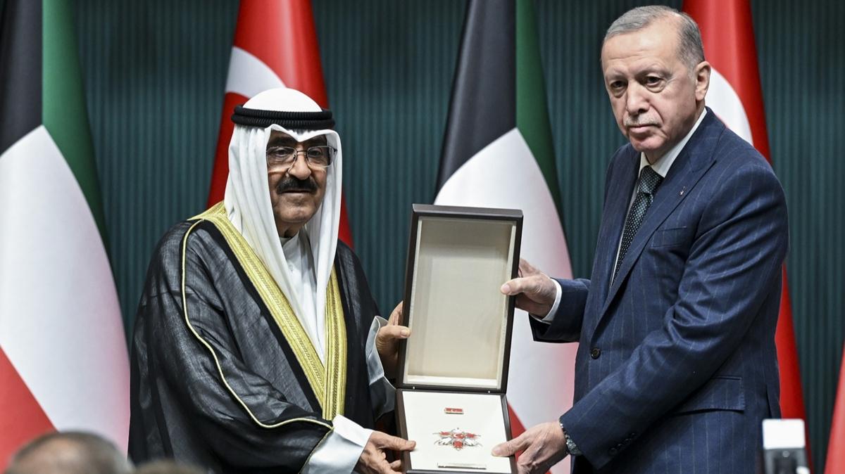 Kuveyt Emiri Sabah'tan, Cumhurbakan Erdoan'n tevcih ettii ''Devlet Nian'' iin teekkr