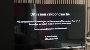 Belika televizyonundan, Eurovision yayn srasnda srail'e protesto