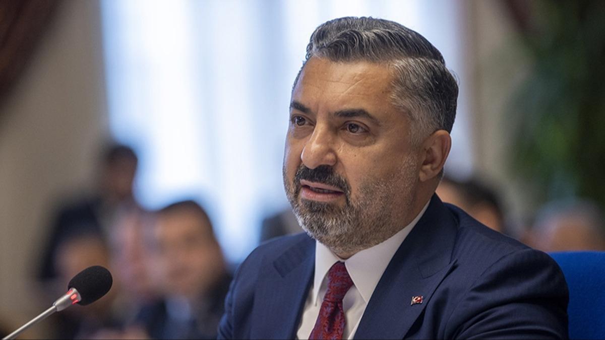 RTK Bakan ahin'den yayn yasana uymayanlar hakknda aklama