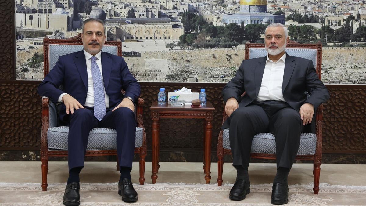 Bakan Fidan, Katar'da Hamas Lideri Haniyye ile grt 