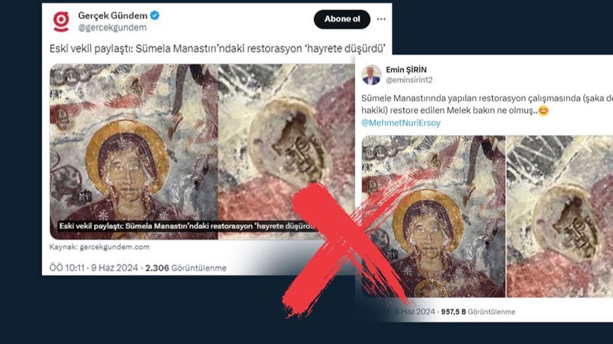 ''Sümela Manastırı'' iddiasına yalanlama: Fresklere hiçbir müdahalede bulunulmadı