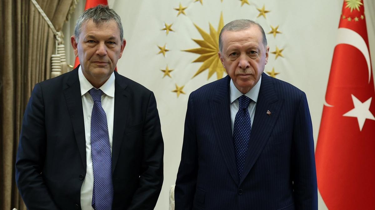 Bakan Erdoan, Philippe Lazzarini'yi kabul etti