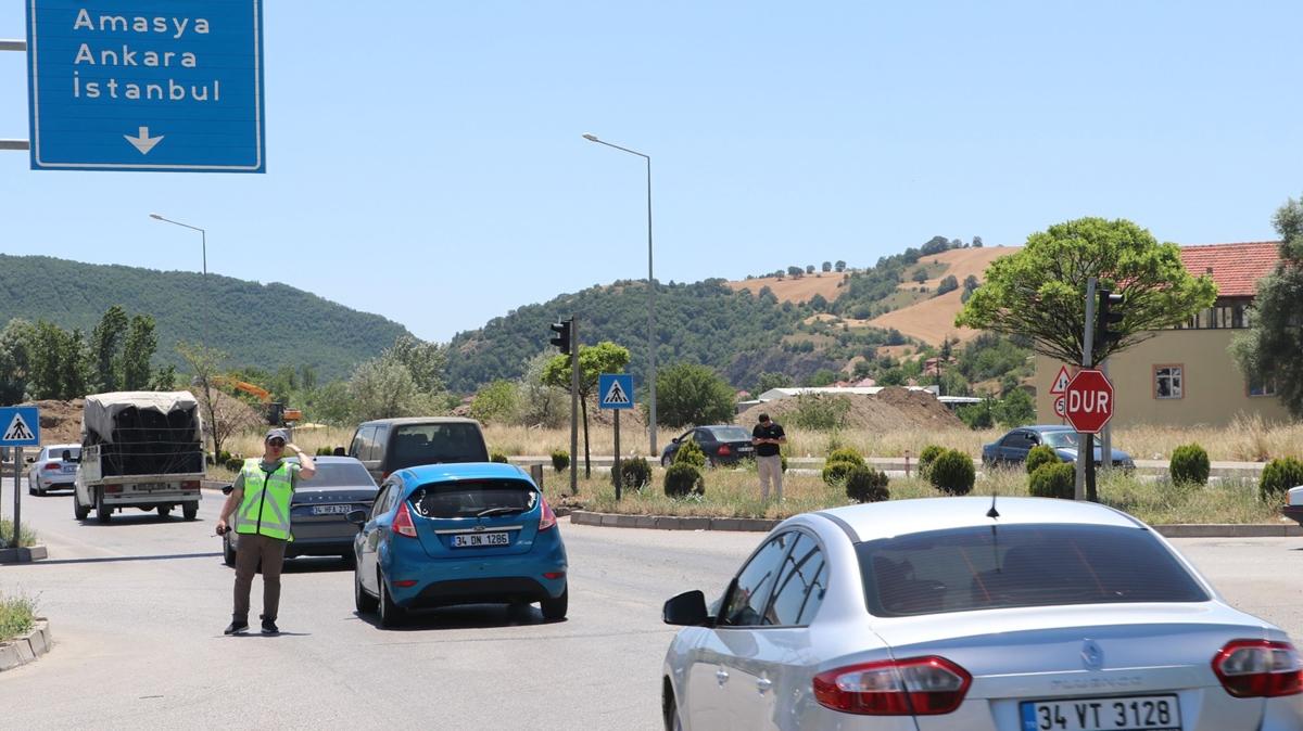 Samsun-Ankara kara yolunun Havza geiinde younluk