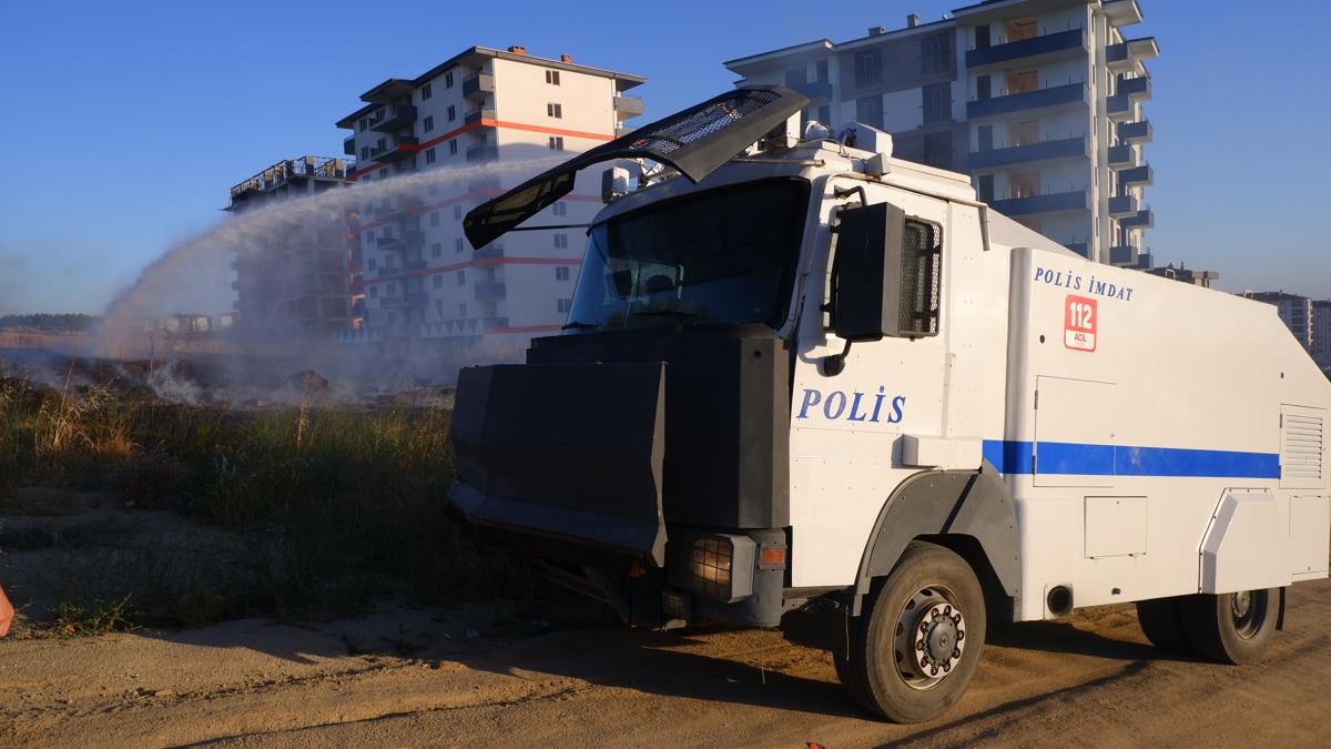 Edirne'de TOMA timi alevlere mdahale etti