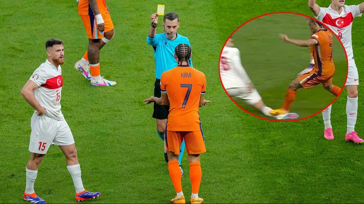 Hakemden skandal karar! Hollanda'ya bu pozisyonda sar kart...