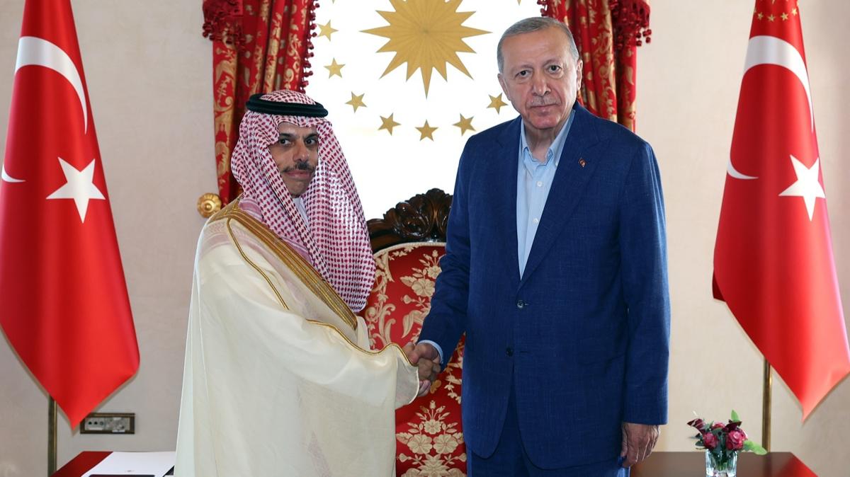 Cumhurbakan Erdoan, Suudi Arabistan Dileri Bakan Saud'u kabul etti